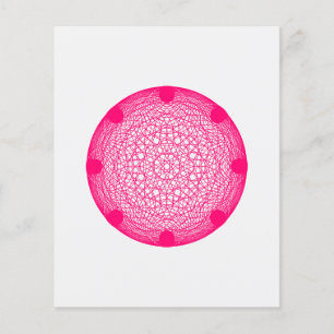 Prospectus 11,4 Cm X 14,2 Cm Circulaire Mandala géométrique Neon Pink - Personn
