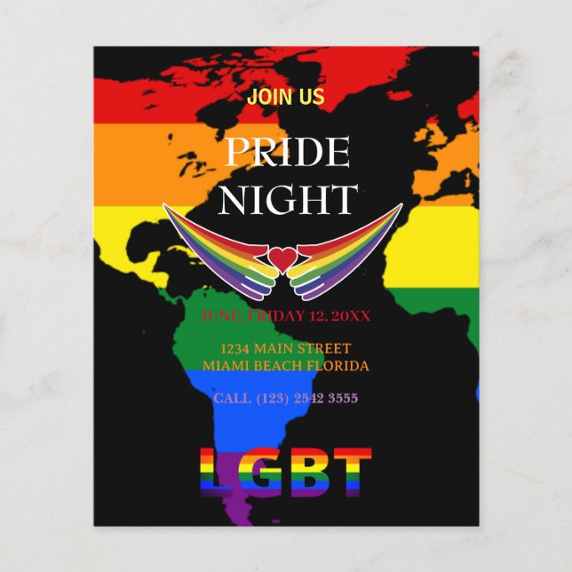 Prospectus 11,4 Cm X 14,2 Cm Circulaire nocturne LGBT Pride (Devant)