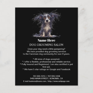 Prospectus 11,4 Cm X 14,2 Cm Circulaire personnalisée de toilettage de chiens