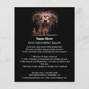 Prospectus 11,4 Cm X 14,2 Cm Circulaire personnalisée de toilettage de chiens