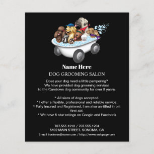Prospectus 11,4 Cm X 14,2 Cm Circulaire personnalisée de toilettage de chiens