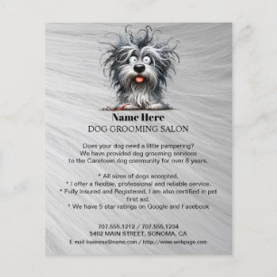Prospectus 11,4 Cm X 14,2 Cm Circulaire personnalisée de toilettage de chiens