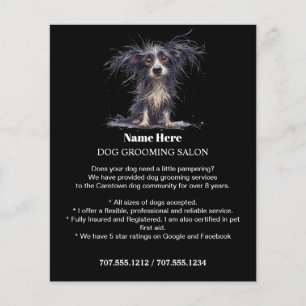 Prospectus 11,4 Cm X 14,2 Cm Circulaire personnalisée de toilettage de chiens