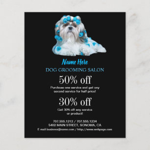 Prospectus 11,4 Cm X 14,2 Cm Circulaire personnalisée de toilettage de chiens