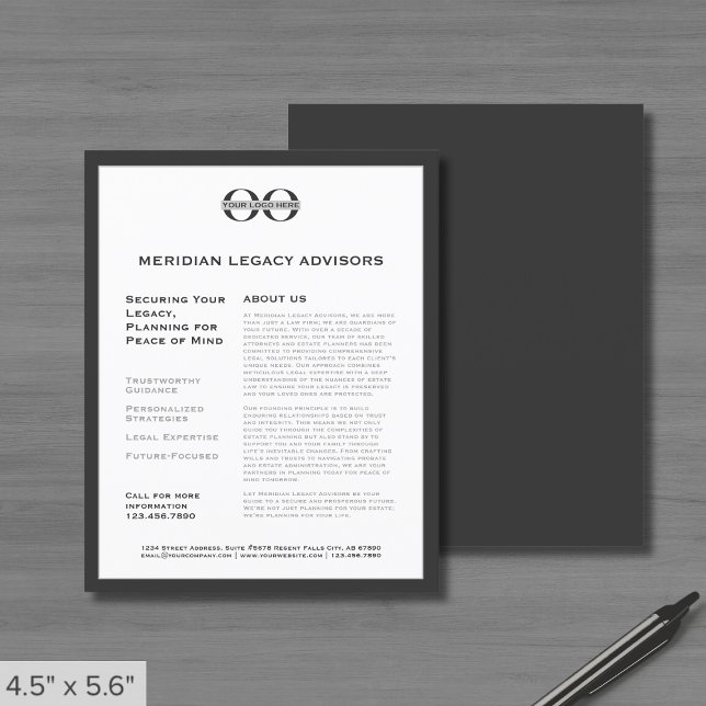 Prospectus 11,4 Cm X 14,2 Cm Circulaire promotionnelle avec logo personnalisé (Créateur téléchargé)