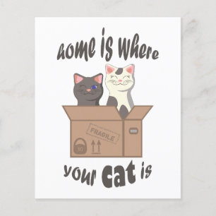 Prospectus 11,4 Cm X 14,2 Cm Citation drôle Accueil est où est votre chat