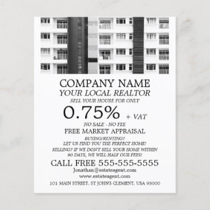 Prospectus 11,4 Cm X 14,2 Cm City Apartments, Realtor, Estate Agent Advertising