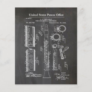 Prospectus 11,4 Cm X 14,2 Cm Clarinet aux accents musicaux