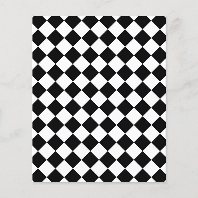 Prospectus 11,4 Cm X 14,2 Cm Classic Diamond noir et blanc Checkers (Devant)