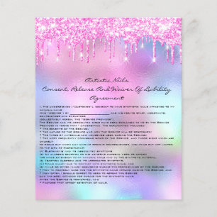 Prospectus 11,4 Cm X 14,2 Cm Clous Artiste Responsabilité Renonciation Rose Lec