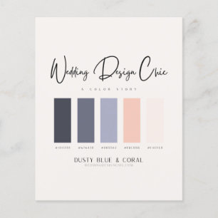 Prospectus 11,4 Cm X 14,2 Cm Code de palette de couleurs de corail bleu Dusty M
