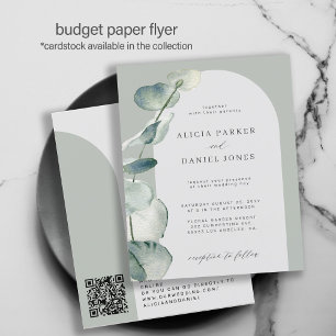 Prospectus 11,4 Cm X 14,2 Cm CODE QR budget sage arche invitation de mariage