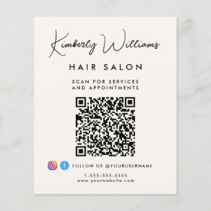 Prospectus 11,4 Cm X 14,2 Cm Code QR de script de signature commerciale promoti