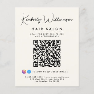 Prospectus 11,4 Cm X 14,2 Cm Code QR de script de signature de nom d'entreprise