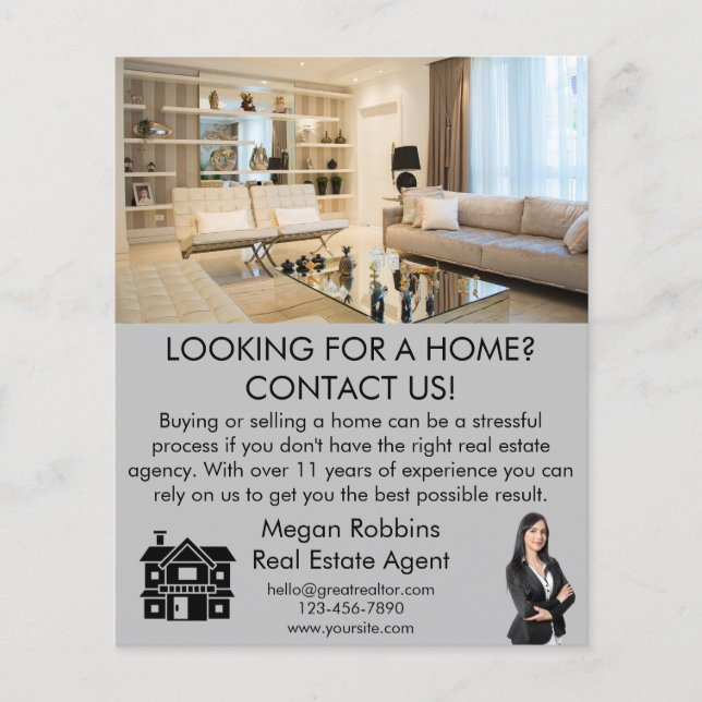 Prospectus 11,4 Cm X 14,2 Cm Code QR du marketing immobilier professionnel élég (Devant)