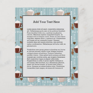 Prospectus 11,4 Cm X 14,2 Cm Coffee Cups Blue Vertical Lines Caffeine Grains