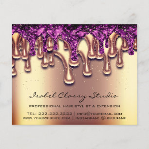 Prospectus 11,4 Cm X 14,2 Cm Coiffeur Clou Styliste Gold Purple Drives Circulai