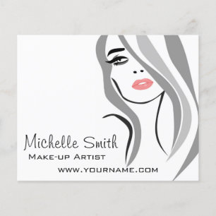 Prospectus 11,4 Cm X 14,2 Cm Coiffeuse Long Hair maquiller l'image de marque de
