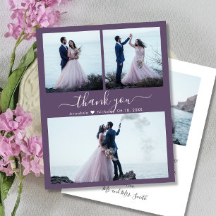 Prospectus 11,4 Cm X 14,2 Cm Collage de photos pas cher Mauve Mariage Merci Cir