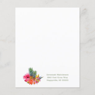 Prospectus 11,4 Cm X 14,2 Cm Collection hawaïenne Fleurs Ananas Circulaire