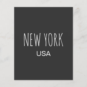 Prospectus 11,4 Cm X 14,2 Cm Conception de typographie minimaliste New York USA