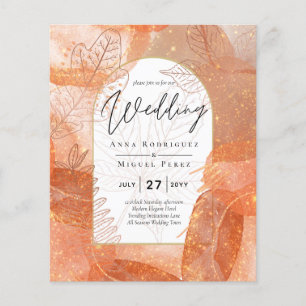 Prospectus 11,4 Cm X 14,2 Cm Conflit d'automne moderne Terracotta Orange Leaf M