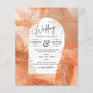 Prospectus 11,4 Cm X 14,2 Cm Conflit d'automne moderne Terracotta Orange Leaf M