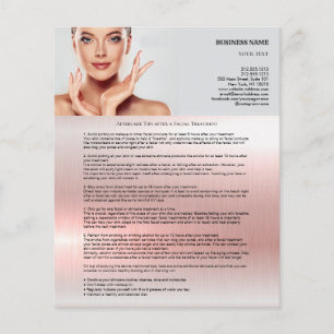 Prospectus 11,4 Cm X 14,2 Cm Conseils de suivi après un traitement facial 11,4 