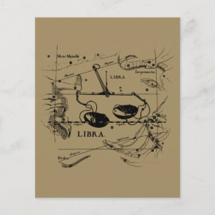 Prospectus 11,4 Cm X 14,2 Cm Constellation de librairie vintage style Hevelius
