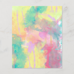 Prospectus 11,4 Cm X 14,2 Cm Cool coloré aquarelle peinture abstrait motif