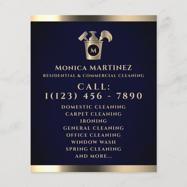 Prospectus 11,4 Cm X 14,2 Cm Couleur or noir avec logo (Devant)