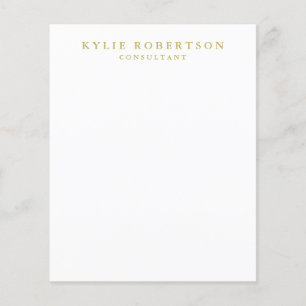 Prospectus 11,4 Cm X 14,2 Cm Couleurs d'or blanc Professionnel Plaine tendance