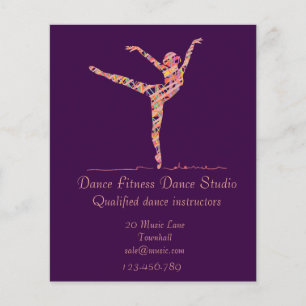 Prospectus 11,4 Cm X 14,2 Cm Cours de danse studio de danse entreprise