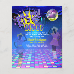 Prospectus 11,4 Cm X 14,2 Cm Cowgirl Disco Bachelorette Lets Go Dernier Ride Ro