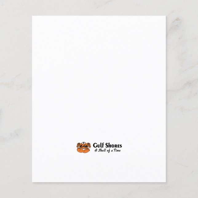 Prospectus 11,4 Cm X 14,2 Cm Crabe de Gulf Shores Alabama (Dos)