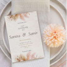 Cream Floral Rustic invitations de mariage