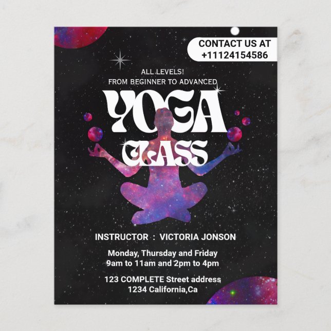 Prospectus 11,4 Cm X 14,2 Cm Créez vos propres cours personnalisés de yoga (Devant)