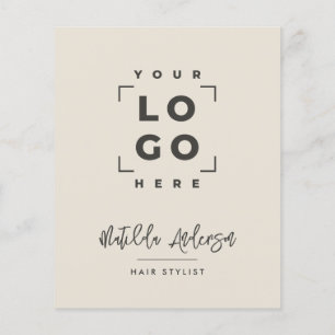 Prospectus 11,4 Cm X 14,2 Cm Crème noir élégant moderne girly prix QR code