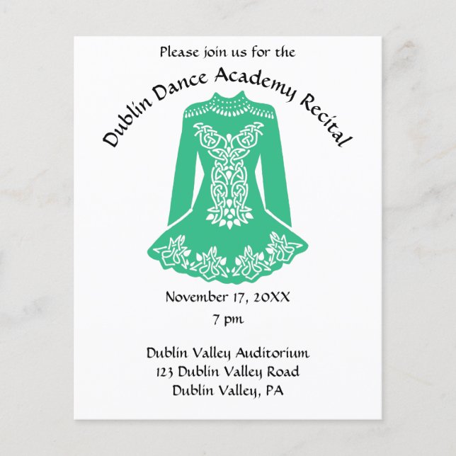 Prospectus 11,4 Cm X 14,2 Cm Danse Irlandaise Danseuse Dress Dance (Devant)
