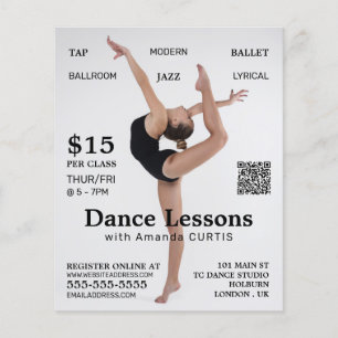 Prospectus 11,4 Cm X 14,2 Cm Danseuse, Leçon de danse Circulaire publicitaire