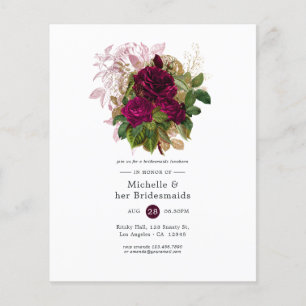 Prospectus 11,4 Cm X 14,2 Cm Déjeuner vintage Chic Blush & Burgundy Bridesmaier