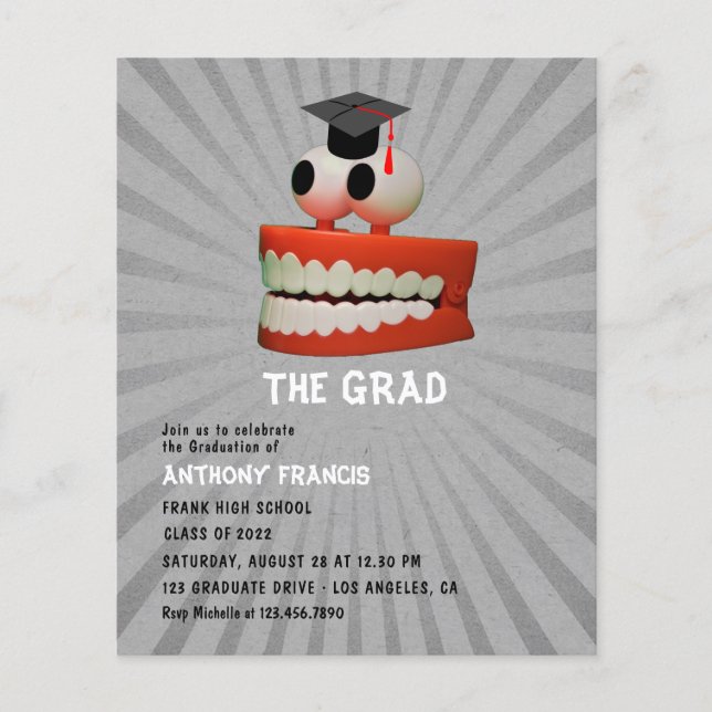 Prospectus 11,4 Cm X 14,2 Cm Dentist Dentist Gradust Party Photo Invitation (Devant)