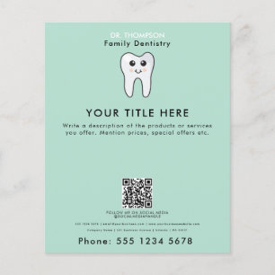 Prospectus 11,4 Cm X 14,2 Cm Dentist Famille de dents Dentistère Business QR Co