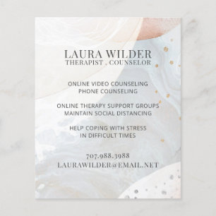 Prospectus 11,4 Cm X 14,2 Cm Dépliant de thérapeute ou conseiller en ligne ou p