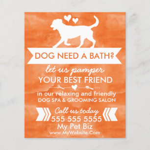 Prospectus 11,4 Cm X 14,2 Cm Dépliant de toilettage pour chiens Orange à la mod