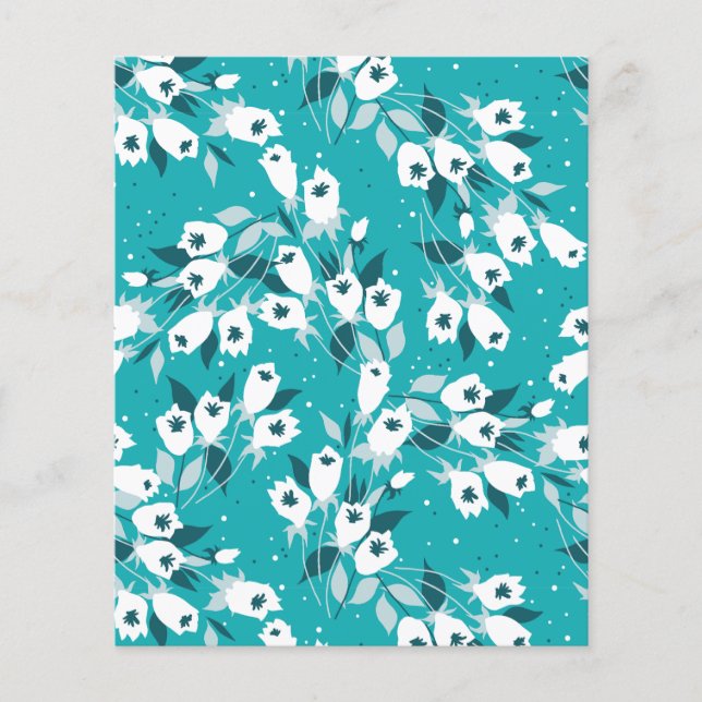Prospectus 11,4 Cm X 14,2 Cm Design d'art botanique Motif élégant à la fleur de (Devant)