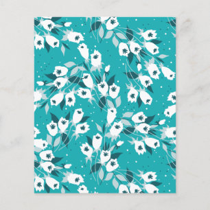 Prospectus 11,4 Cm X 14,2 Cm Design d'art botanique Motif élégant à la fleur de