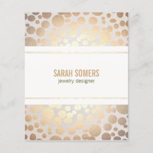 Prospectus 11,4 Cm X 14,2 Cm Design de bijoux Faux Gold Leaf Circle Linen Look