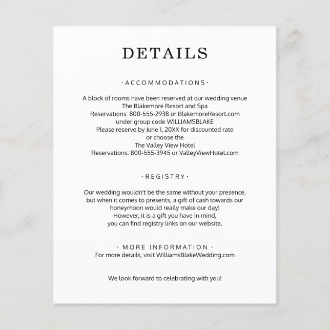 Prospectus 11,4 Cm X 14,2 Cm Détails du Mariage budgétaire Flyer de boîtier (Devant)