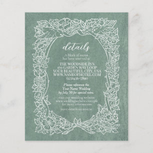 Prospectus 11,4 Cm X 14,2 Cm Détails du mariage Sage Fleur sauvage Bird Bordure